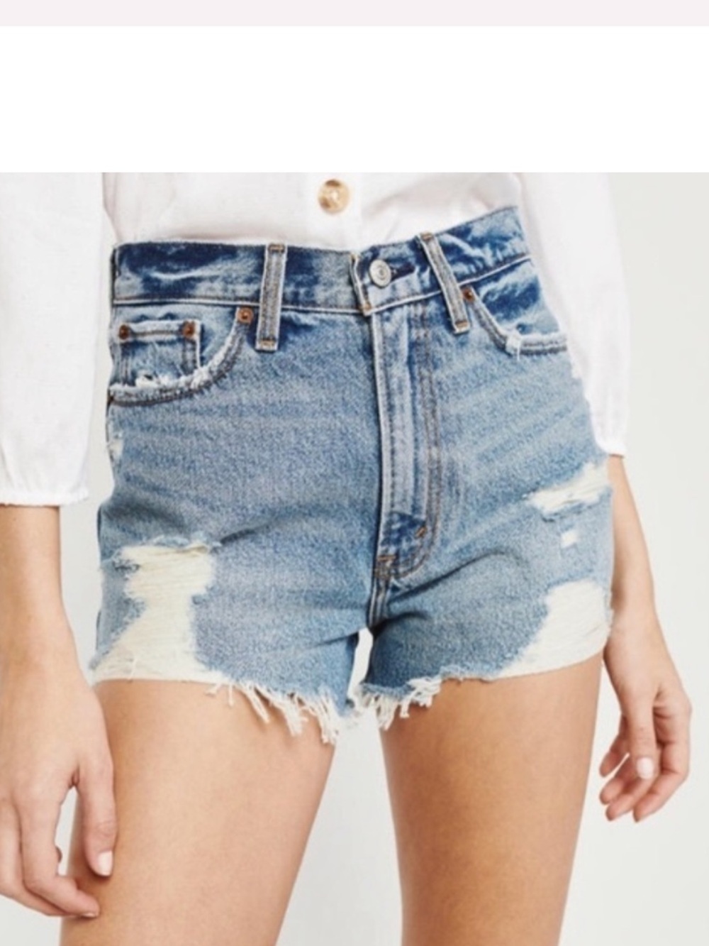 Abercrombie & Fitch Annie High Rise Denim Shorts Size 8
